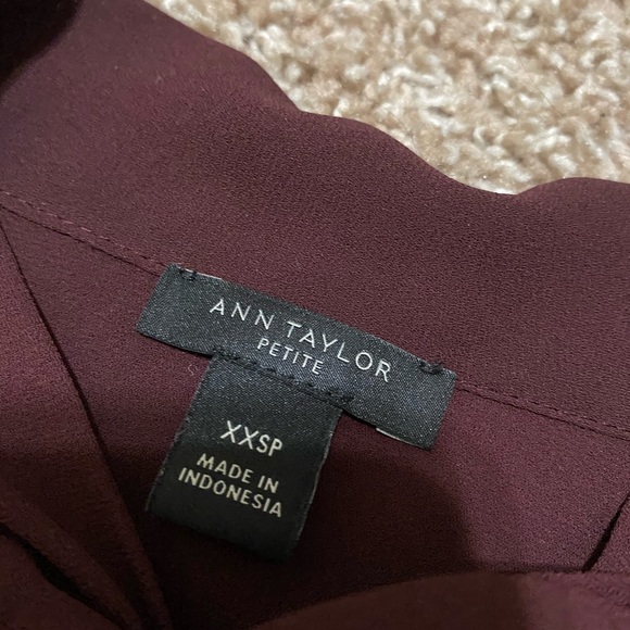 Ann Taylor Petite Tie Neck Ruffle Blouse - Picture 3 of 5